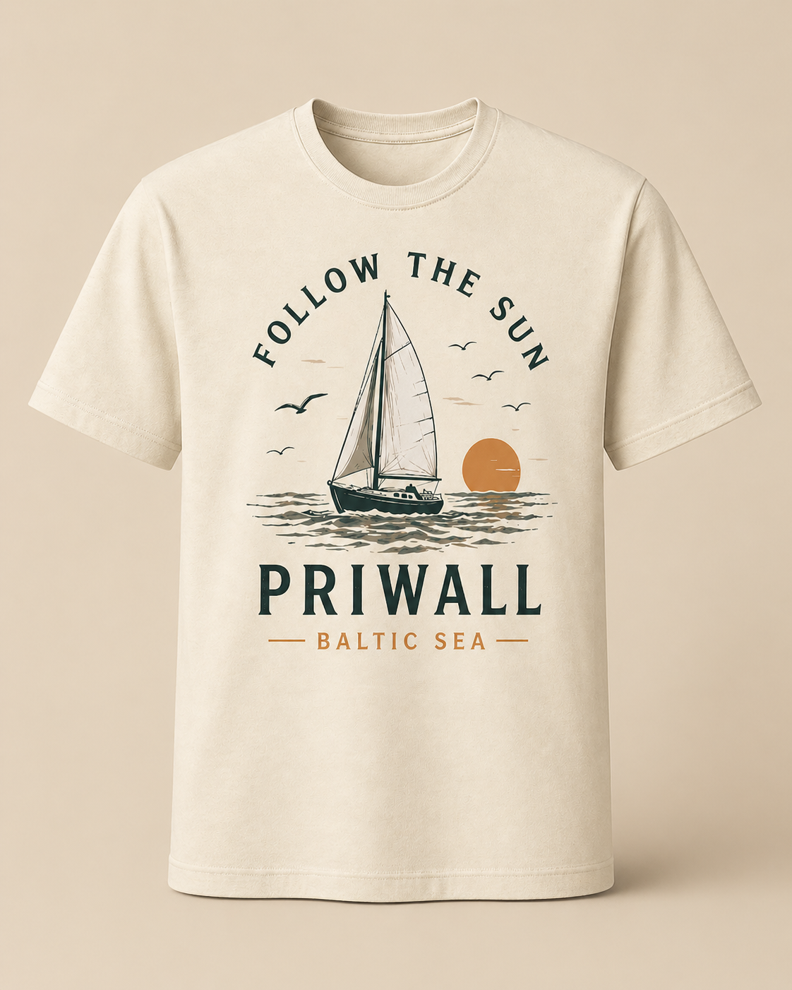 Follow the Sun T-Shirt – Ostsee Priwall – Baltic Coast Vibes