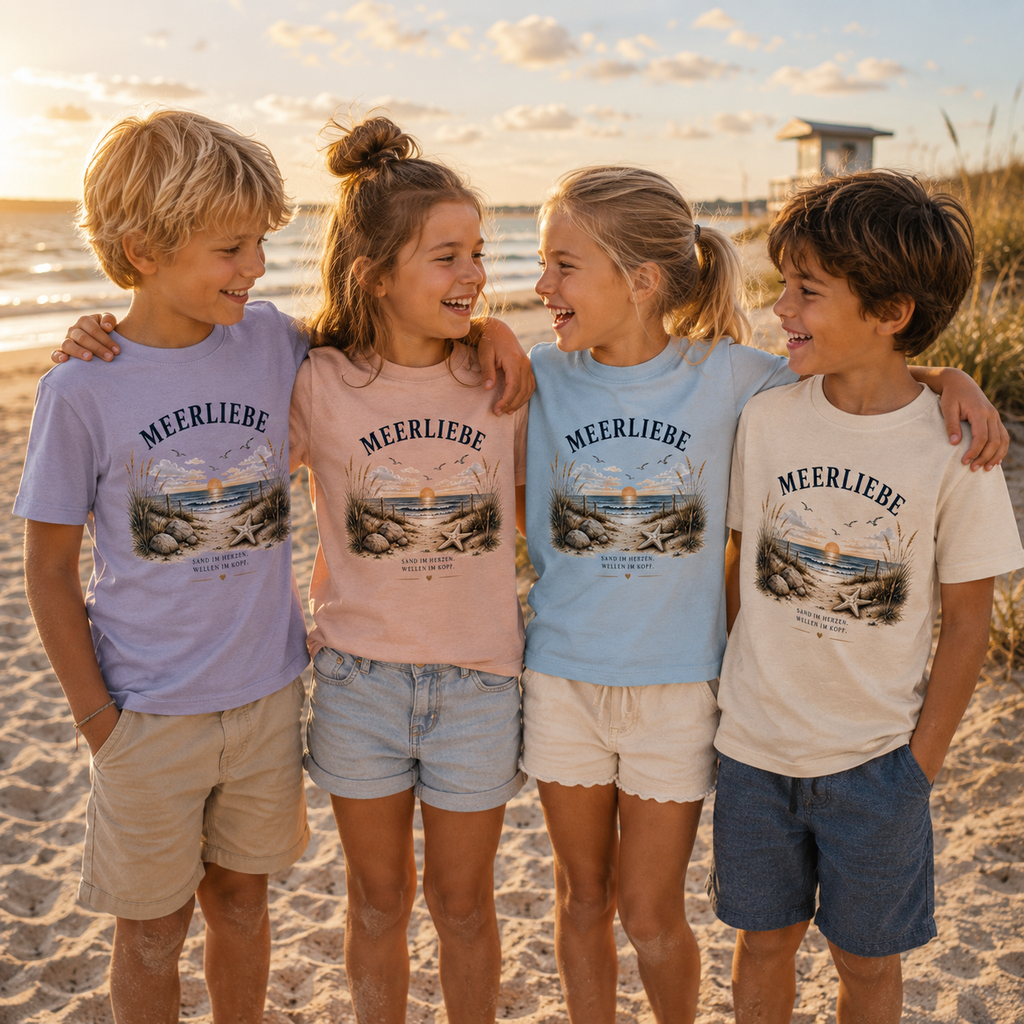 Meerliebe Kinder T-Shirt – Küstengefühl Sea & Soul – Bio Shirt für Kinder