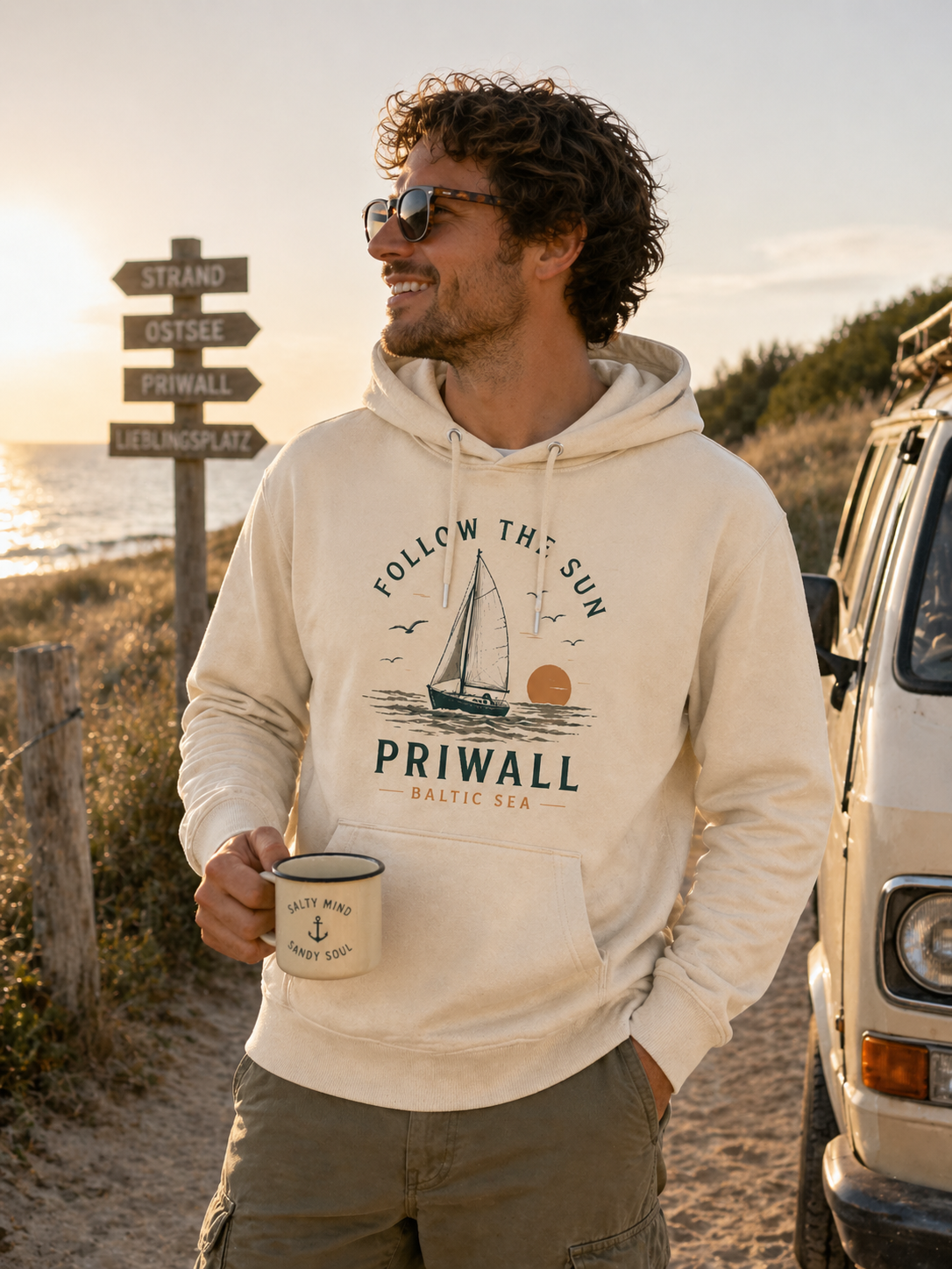 Follow the Sun Hoodie – Priwall Ostsee – Baltic Coast Vibes Unisex