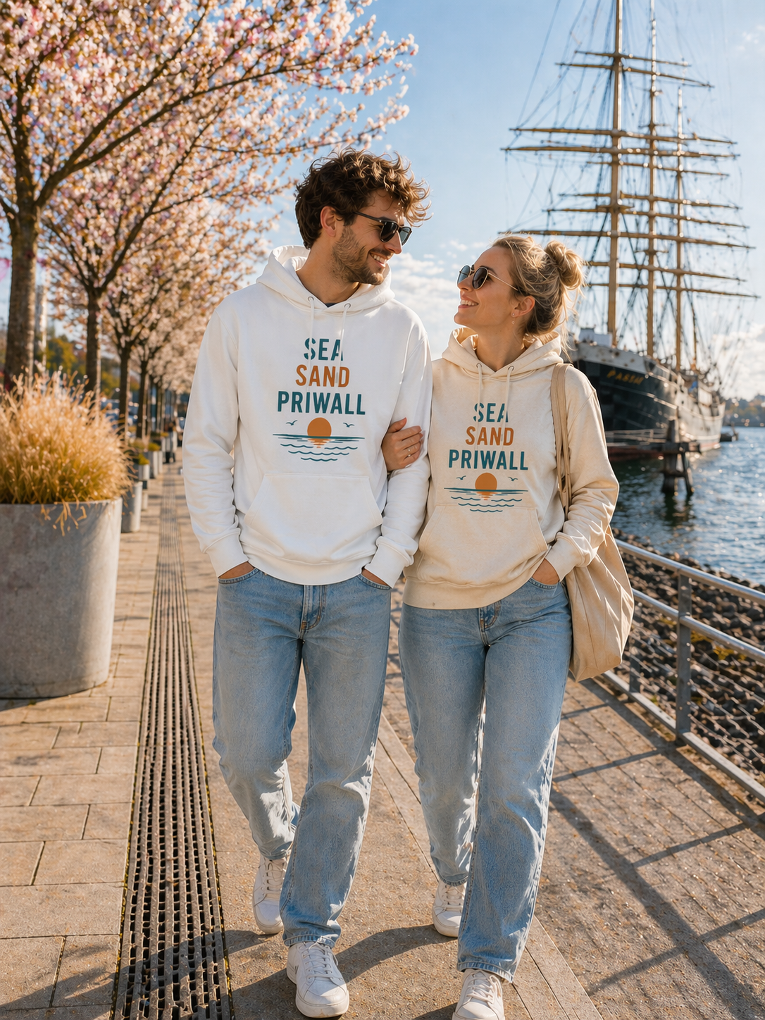 Priwall Vibes Hoodie – Sea Sand Baltic Coast – Ostsee Hoodie Unisex