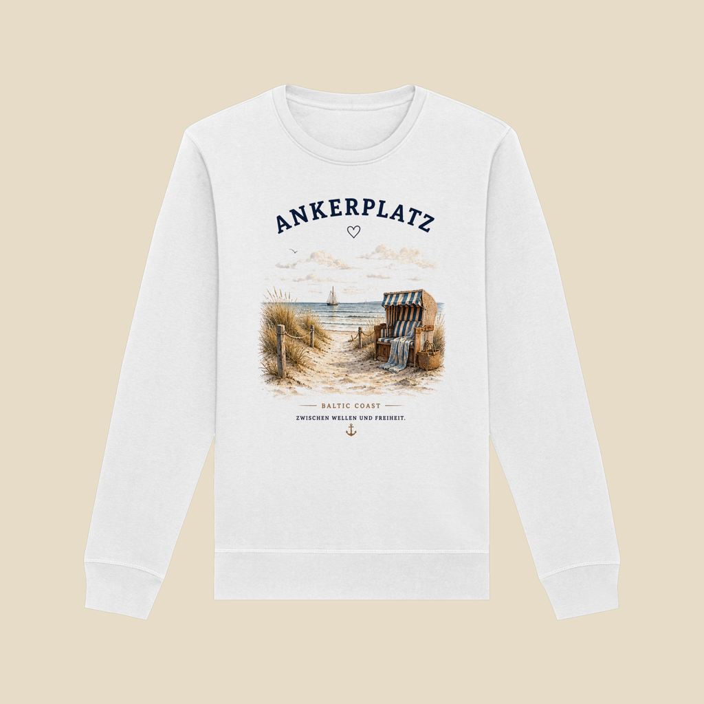 Ankerplatz Sweatshirt – Küstengefühl – Organic Basic Unisex Sweatshirt