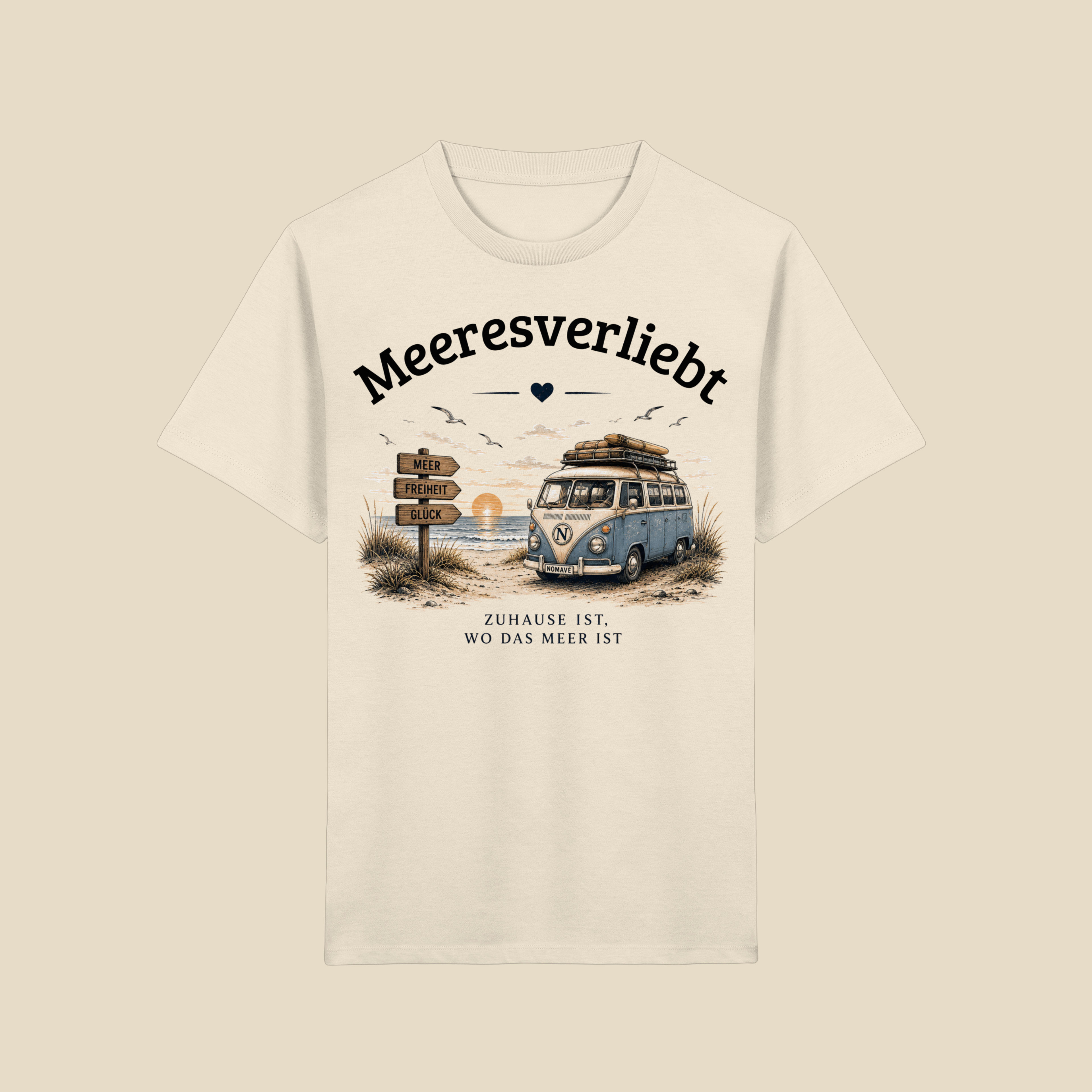 Meeresverliebt Bulli Shirt – Vanlife, Camping & Küstengefühl