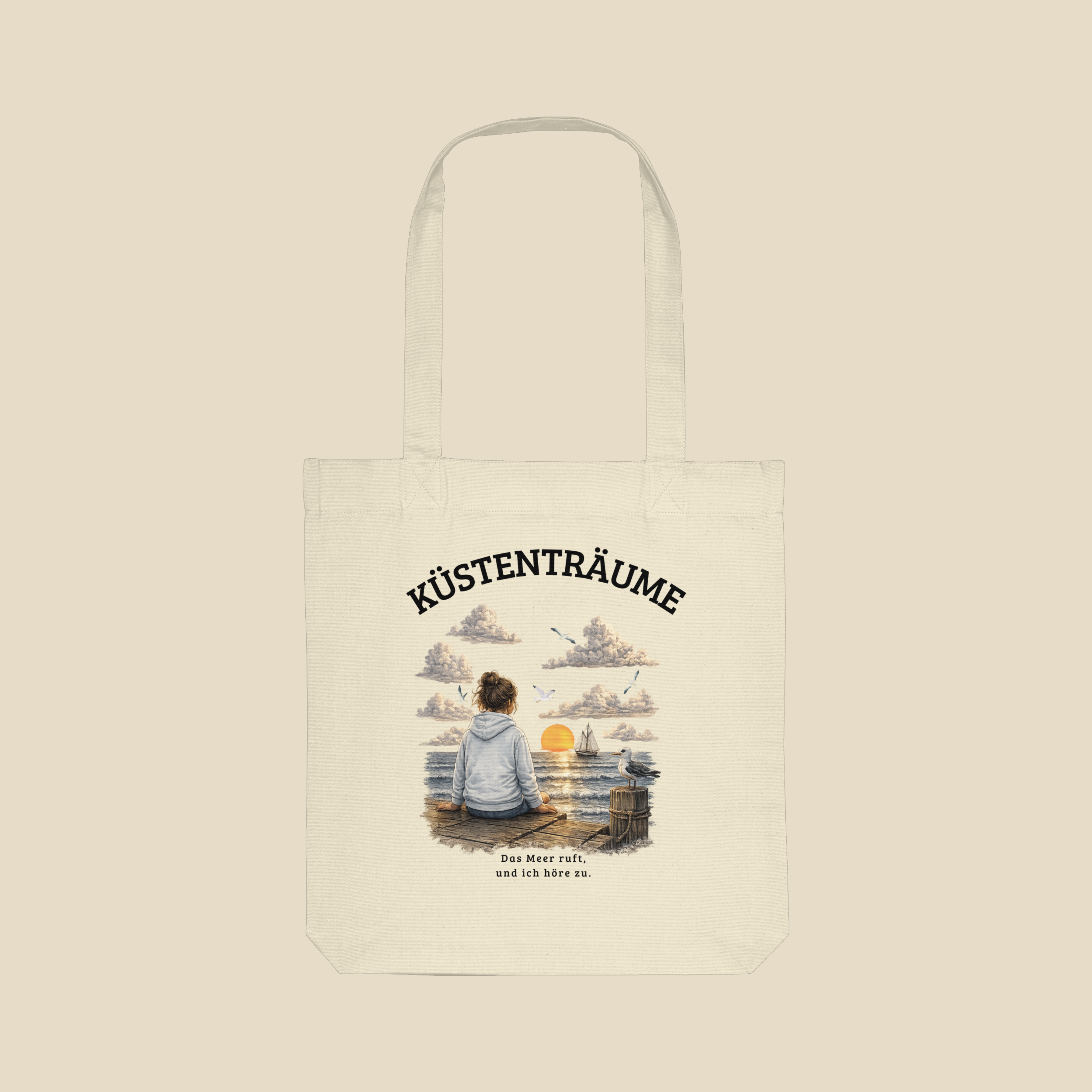 Küstenträume Einkaufstasche mit Küstenmotiv