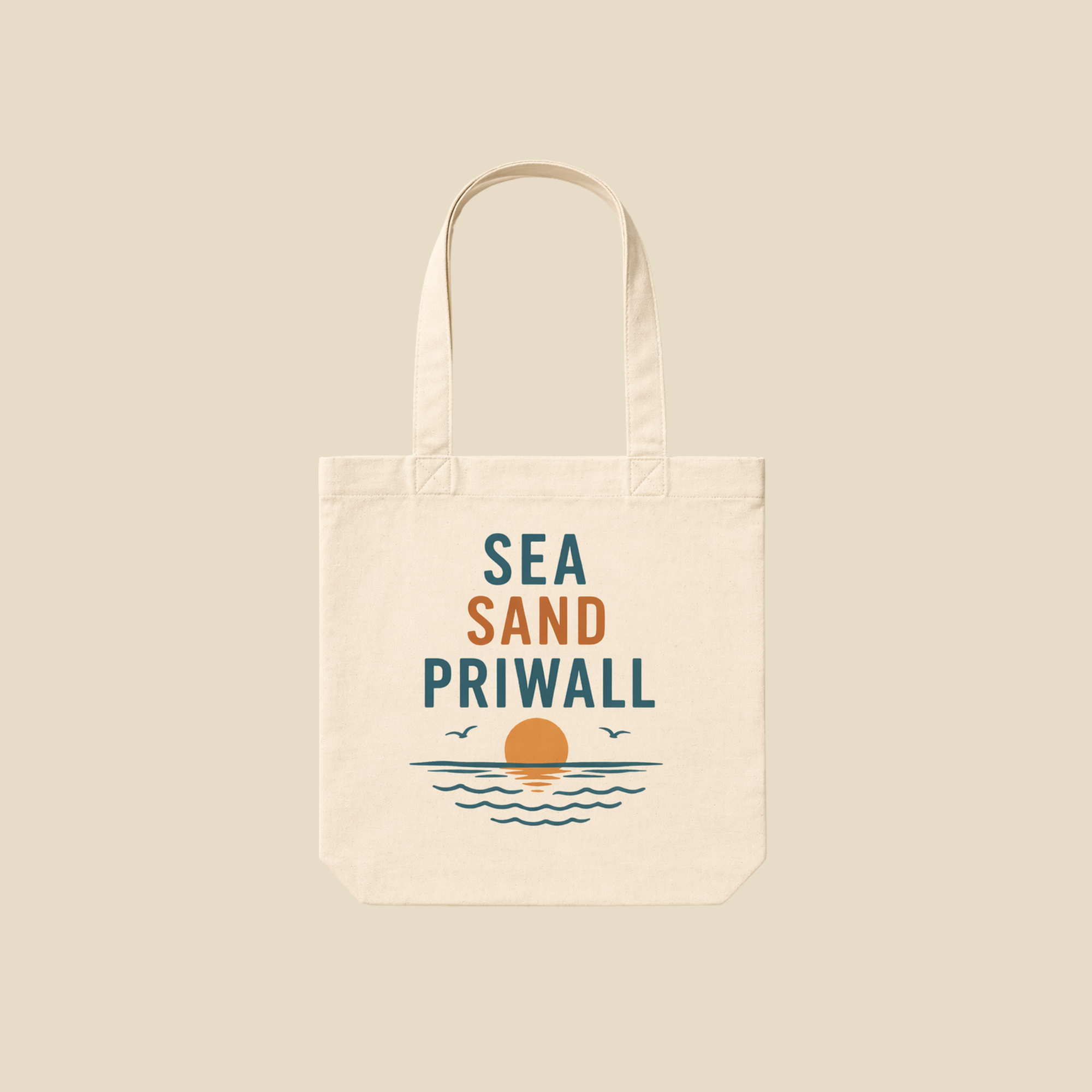 Priwall Vibes Stofftasche – Sea Sand Baltic Coast – Ostsee Tote Bag