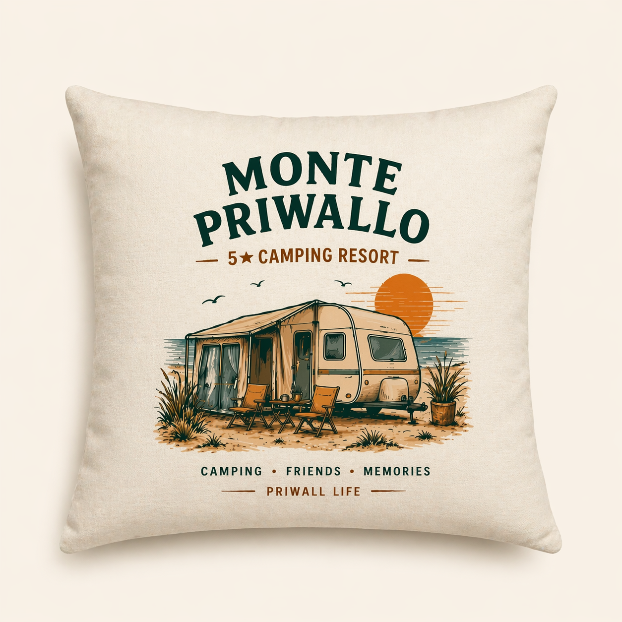 Ostsee Kissen 40x40 – Priwall Vibes Monte Priwallo Camping Deko
