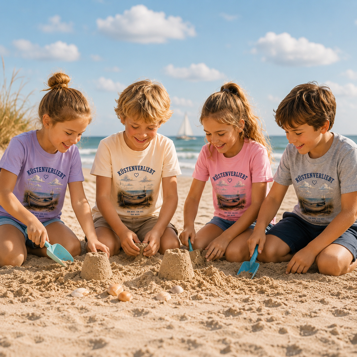 Küstenverliebt Kinder T-Shirt – Zuhause ist, wo das Meer ist | Küstengefühl Kids Shirt