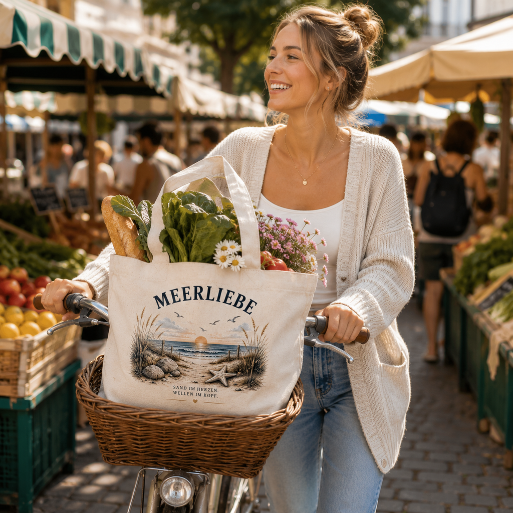 Meerliebe Stofftasche – Küstengefühl Sea & Soul – Nachhaltige Einkaufstasche