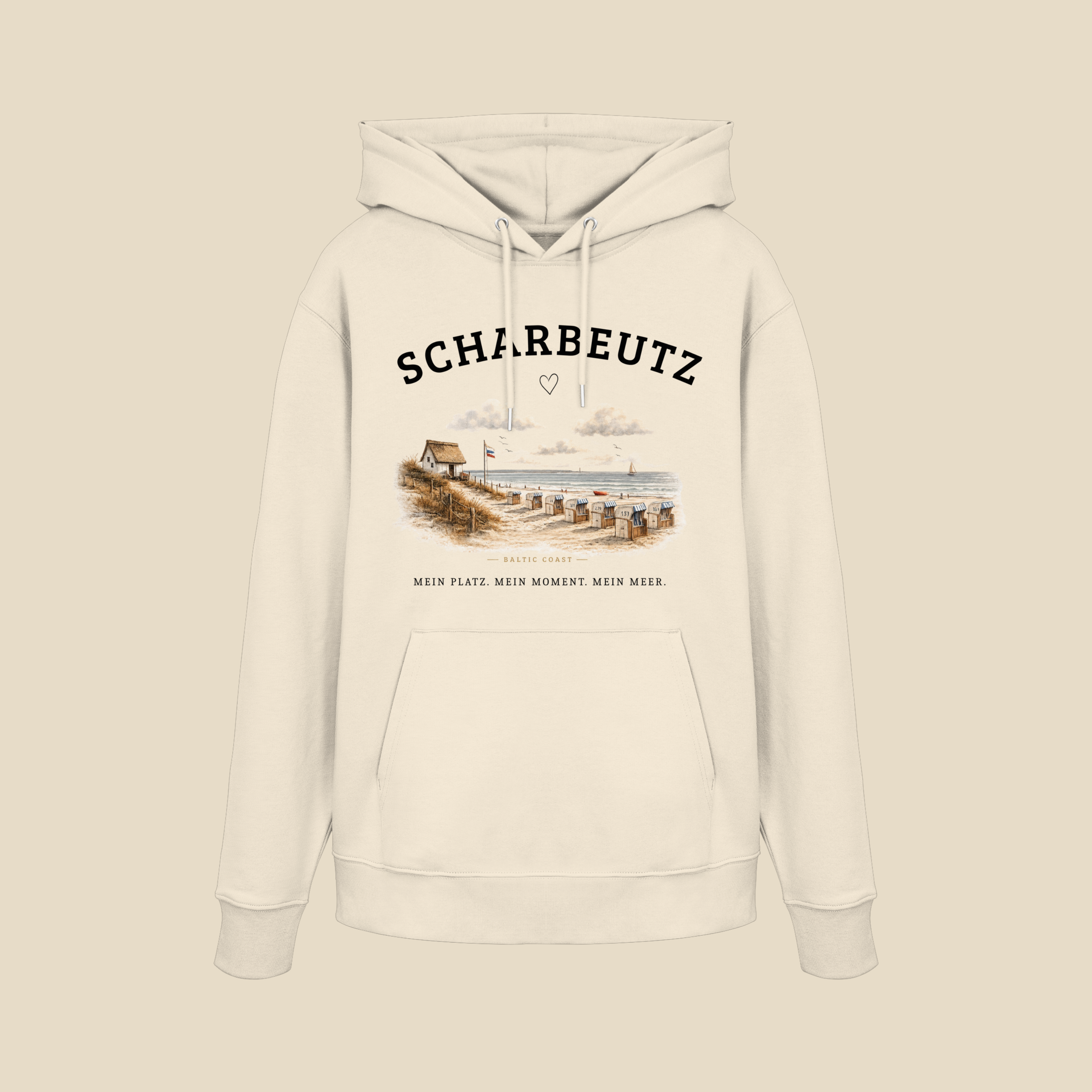 Scharbeutz Ostsee Hoodie – Strandhaus am Meer – Bio Hoodie Unisex