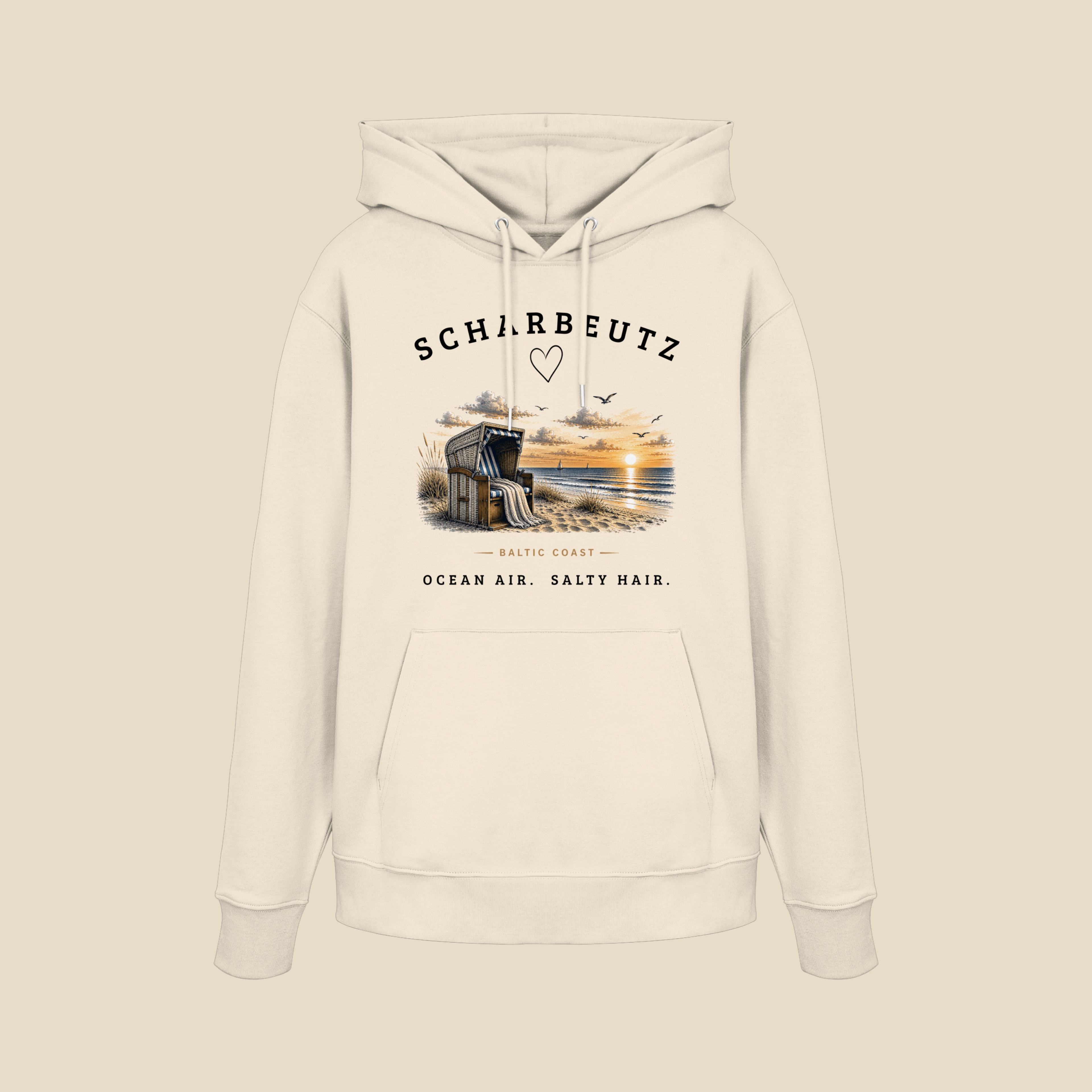 Scharbeutz Ostsee Hoodie – Strandkorb Sonnenuntergang