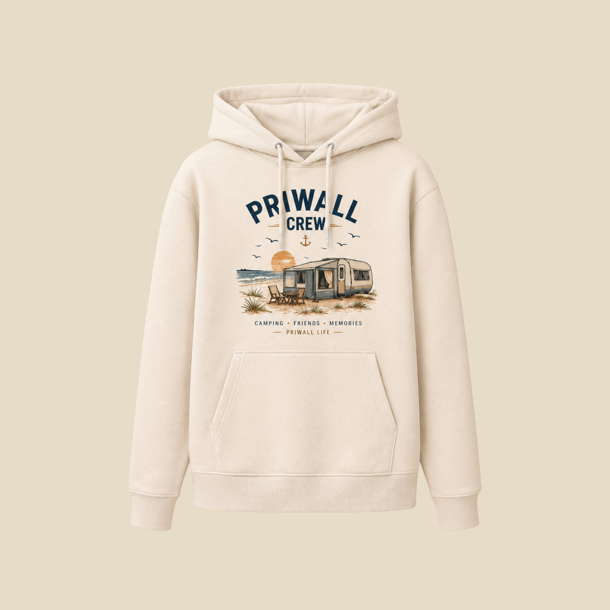 Priwall Crew Hoodie – Ostsee Hoodie – Organic Unisex Hoodie aus Bio Baumwolle