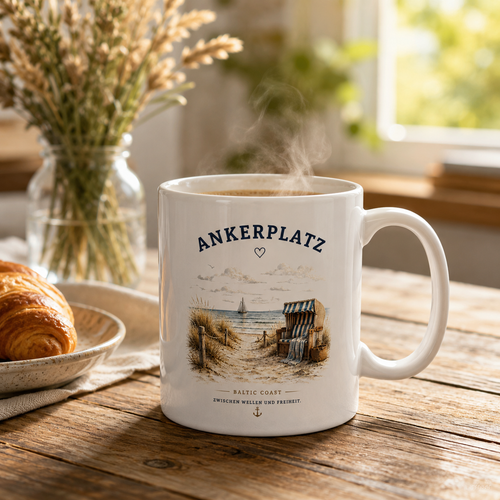 Ankerplatz Kaffeetasse – Küstengefühl – Glossy Keramiktasse
