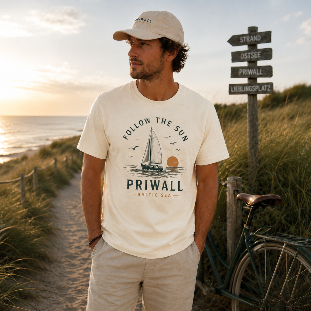 Priwall Follow the Sun – Bio T-Shirt Ostsee