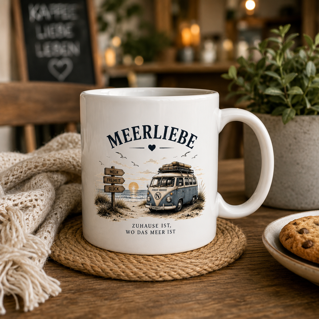 Meerliebe Vanlife – Keramik Tasse glänzend 330 ml