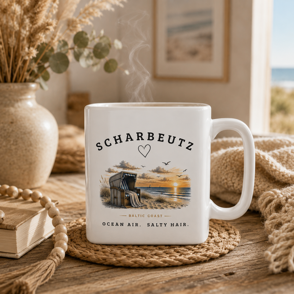 Scharbeutz Ostsee Tasse – Strandkorb Sonnenuntergang