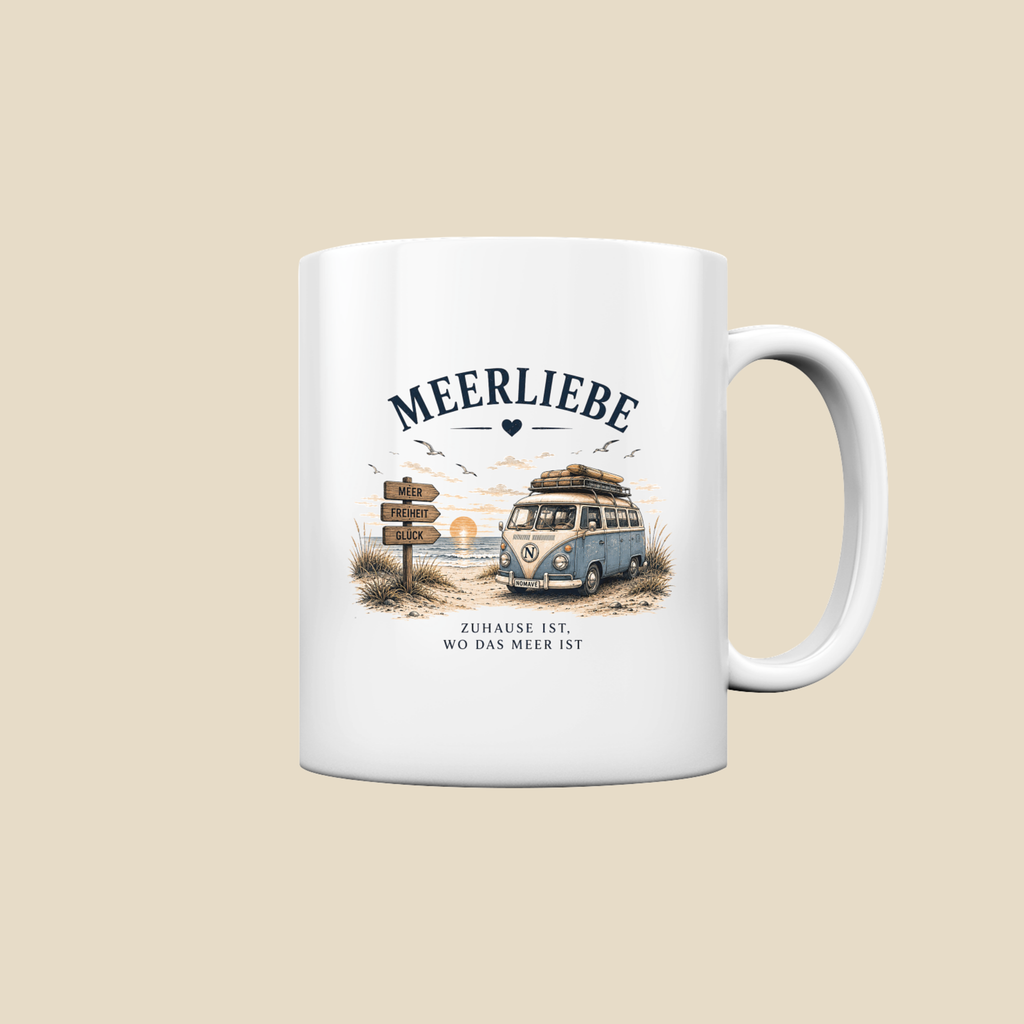 Meerliebe Vanlife – Keramik Tasse glänzend 330 ml