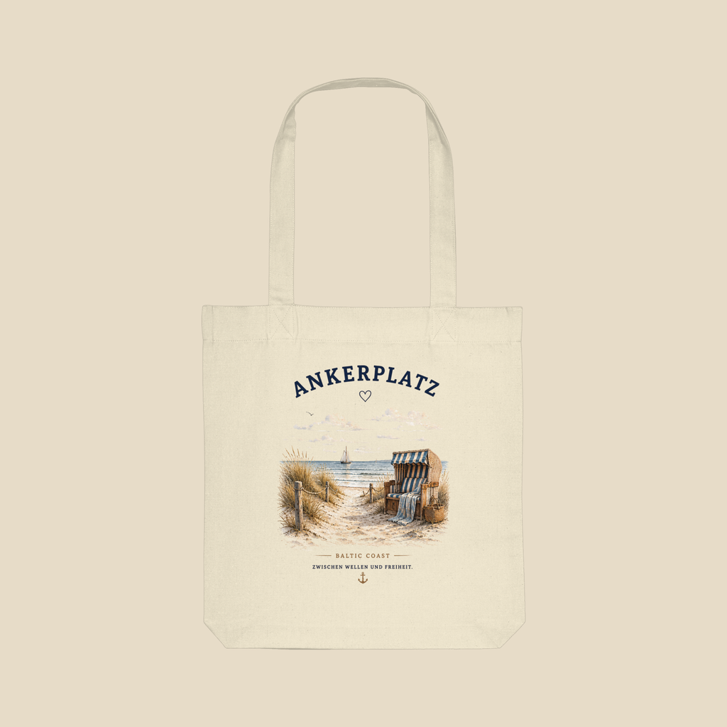 Ankerplatz Stofftasche – Küstengefühl – Organic Tote Bag