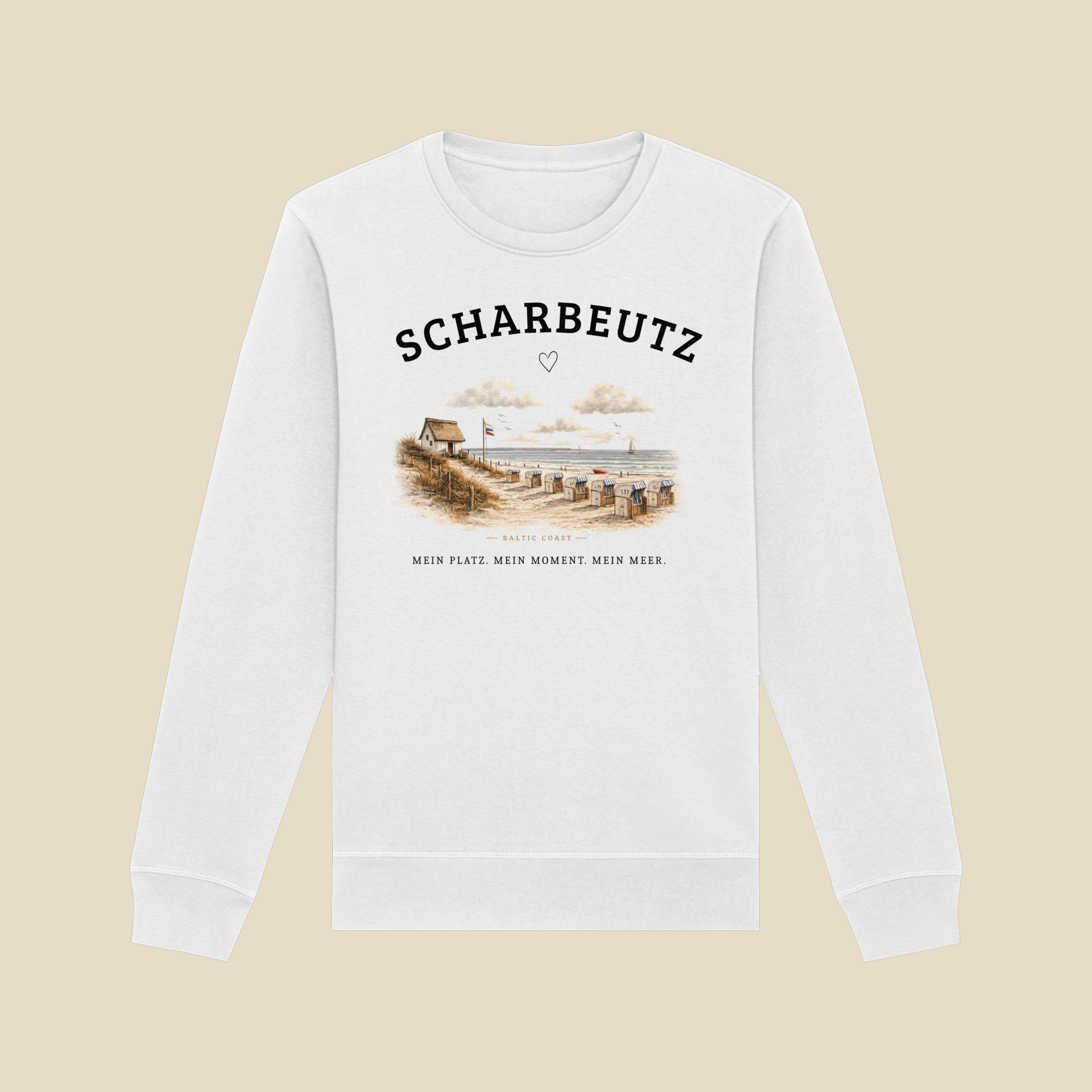 Scharbeutz Ostsee Sweatshirt – Strandhaus am Meer – Bio Sweatshirt Unisex