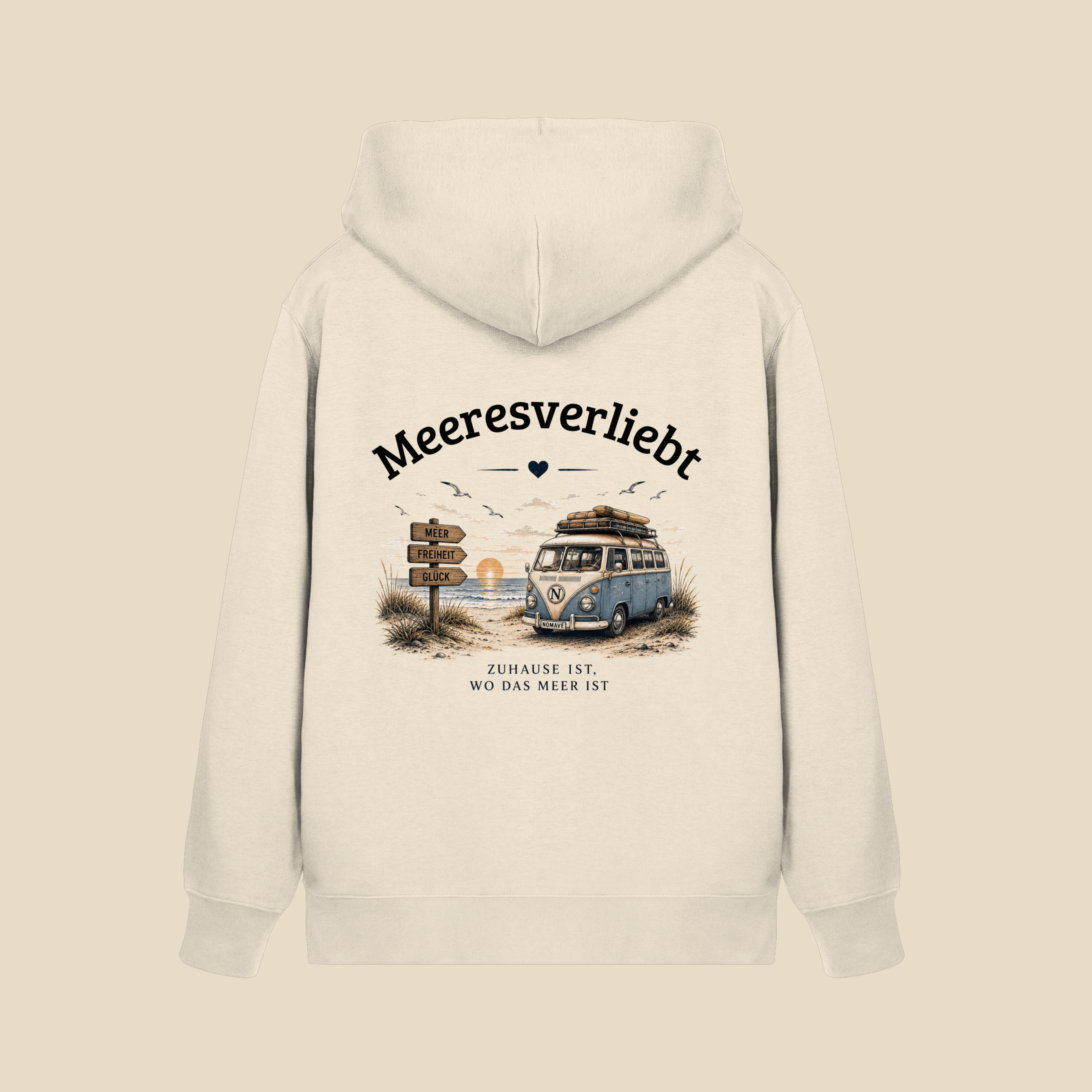 Meeresverliebt Bulli Kapuzenjacke – Vanlife Camping Küstengefühl