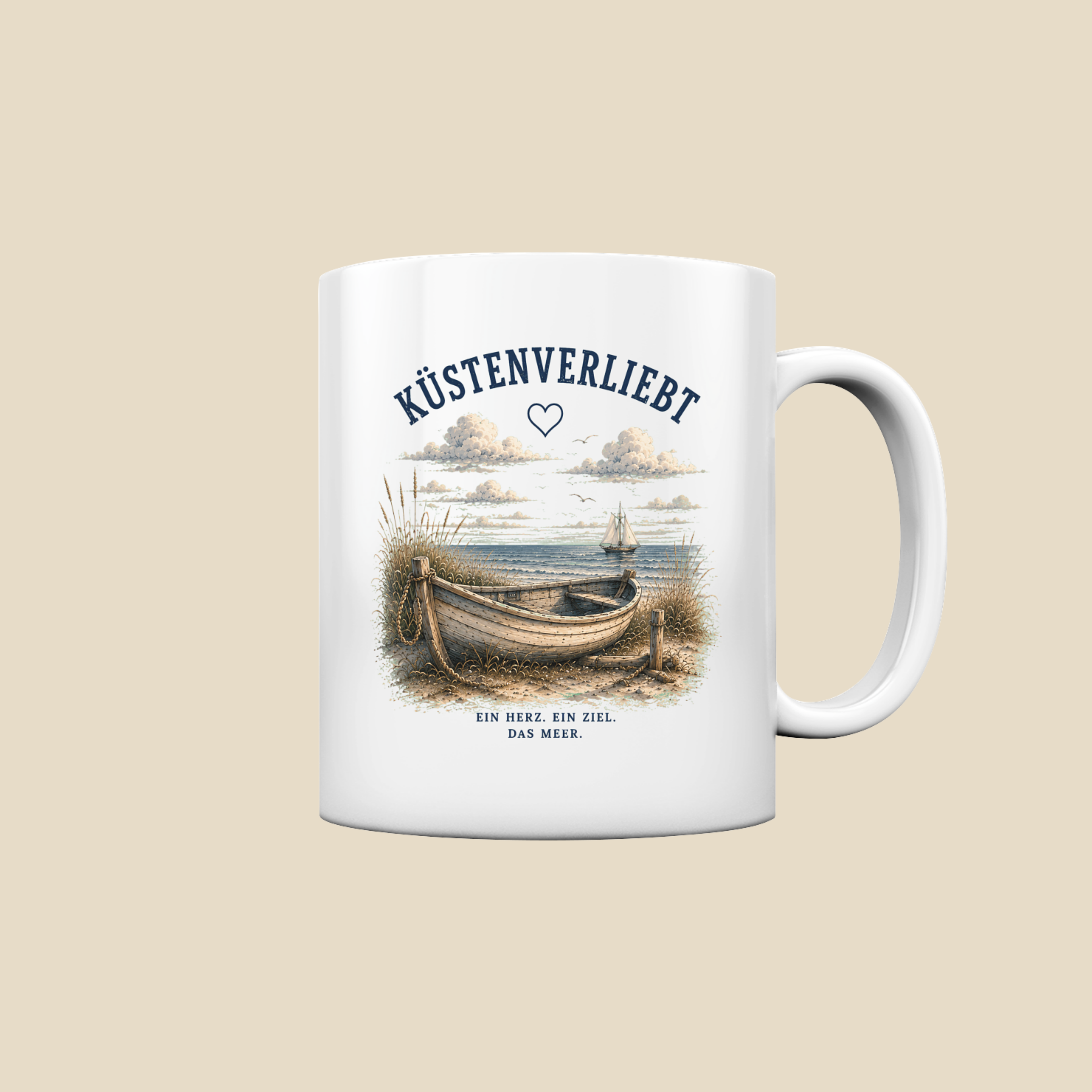 Küstenverliebt Tasse – Zuhause ist, wo das Meer ist | Maritime Kaffeetasse