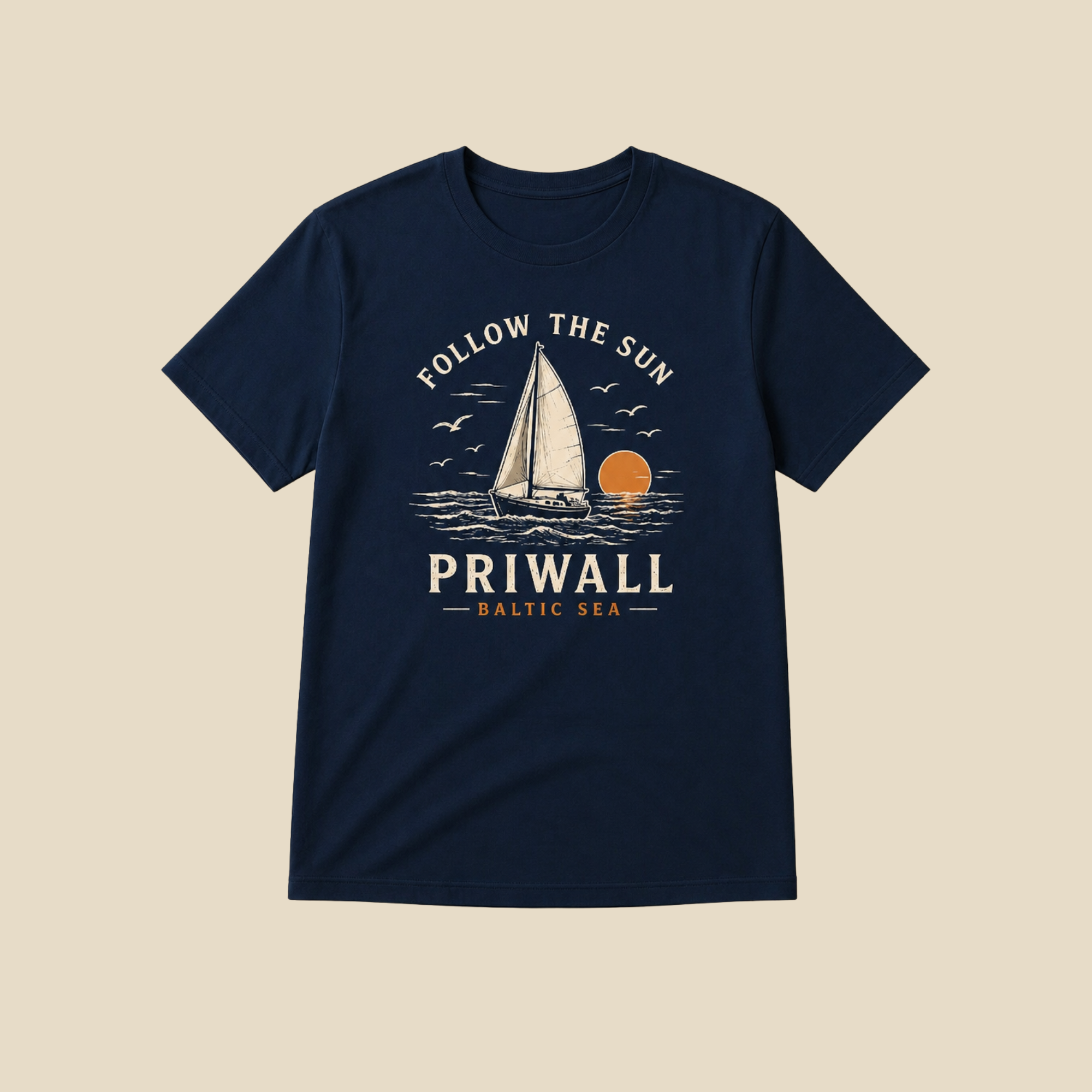 Follow the Sun Shirt – Priwall Ostsee – Organic Unisex (Dark Collection)