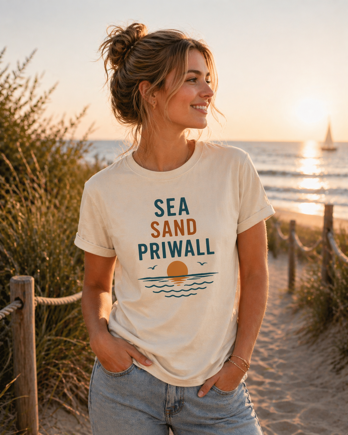 Priwall Vibes Shirt – Sea Sand Baltic Coast – Ostsee T-Shirt Unisex