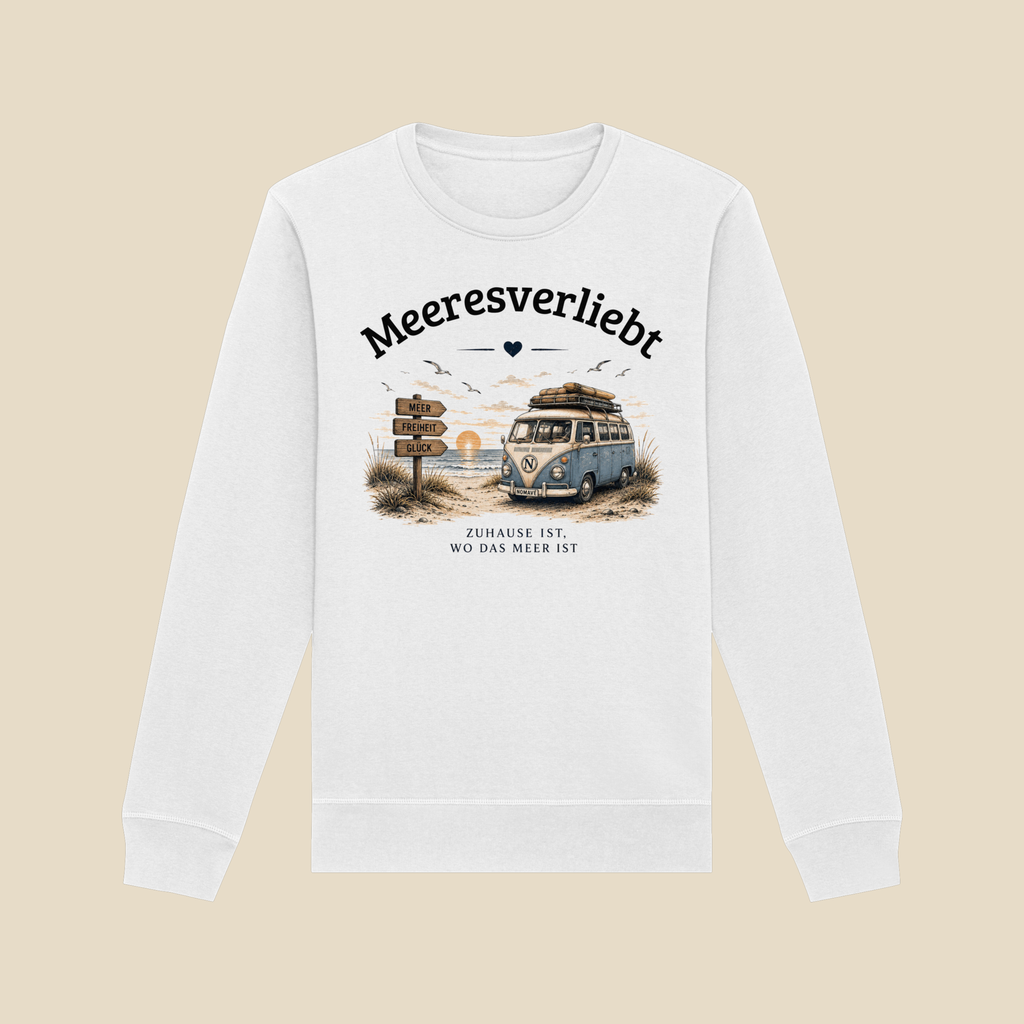 Meeresverliebt Bulli Sweatshirt – Vanlife Camping Küstengefühl