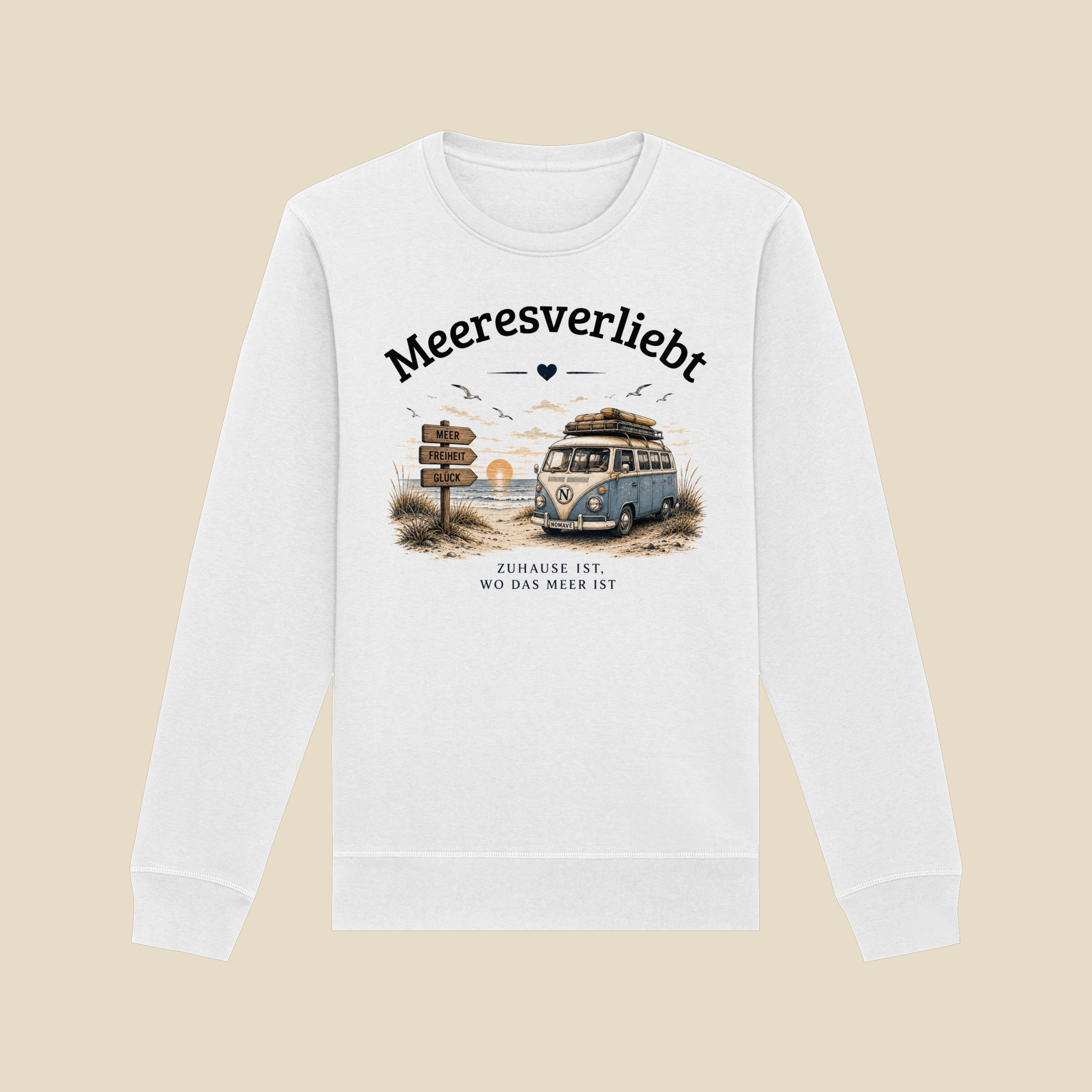 Meeresverliebt Bulli Sweatshirt – Vanlife Camping Küstengefühl