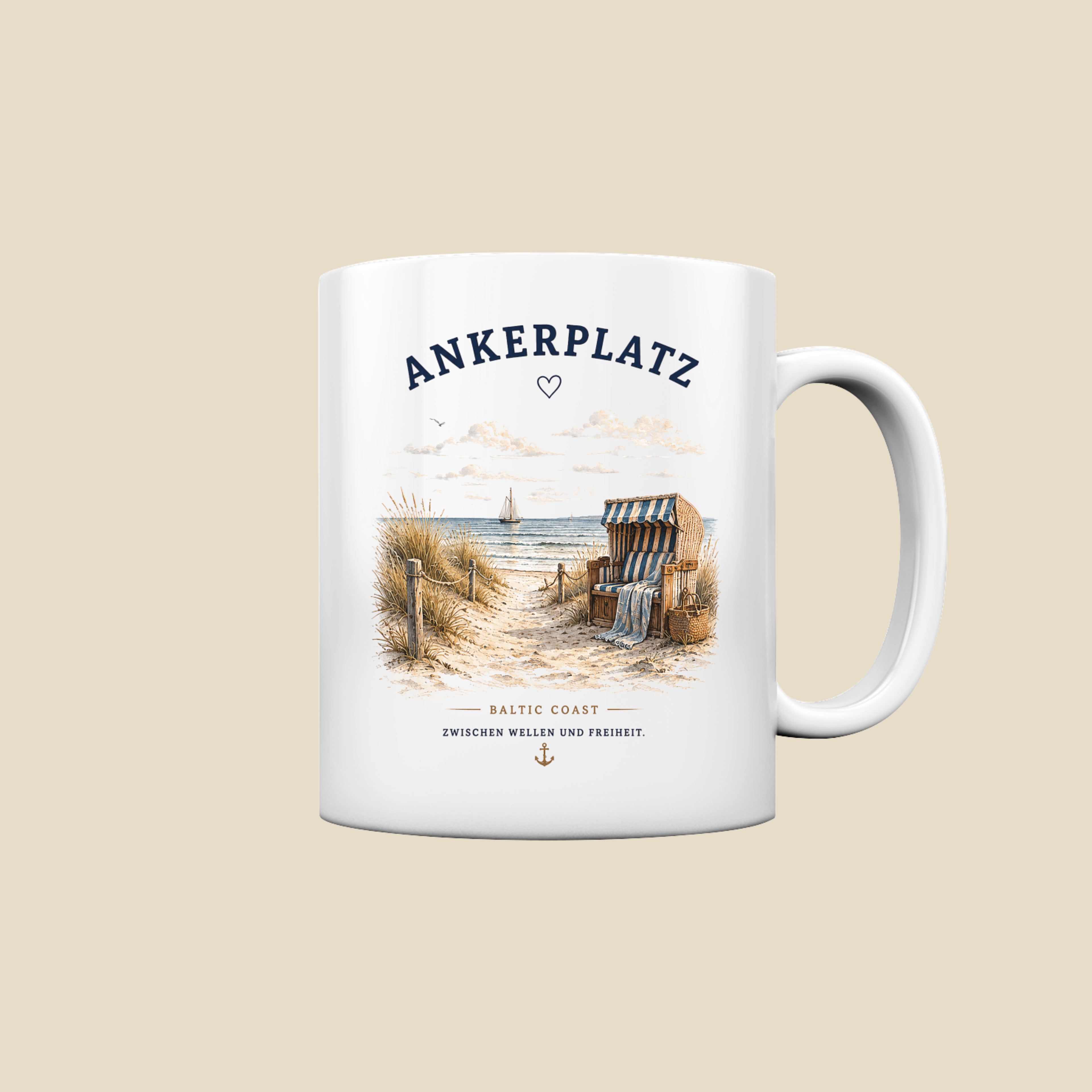 Ankerplatz Kaffeetasse – Küstengefühl – Glossy Keramiktasse