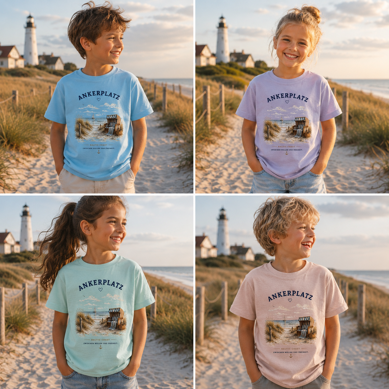 Ankerplatz Kinder T-Shirt – Küstengefühl – Kids Organic Shirt