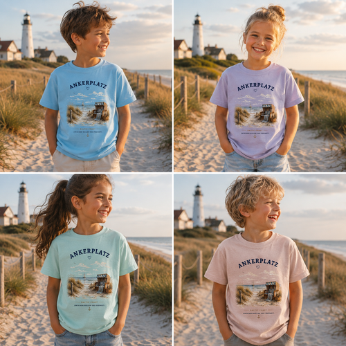 Ankerplatz Kinder T-Shirt – Küstengefühl – Kids Organic Shirt