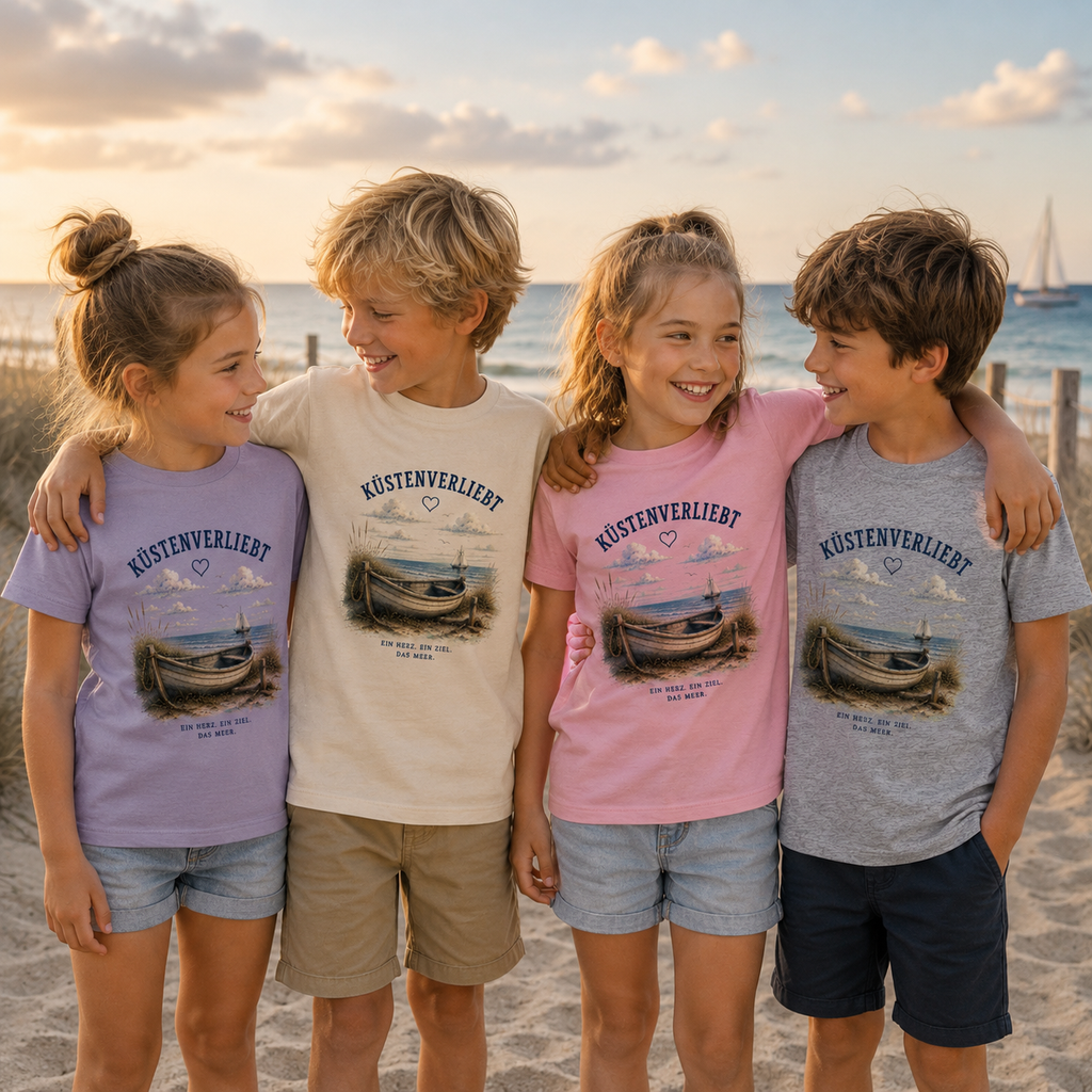 Küstenverliebt Kinder T-Shirt – Zuhause ist, wo das Meer ist | Küstengefühl Kids Shirt
