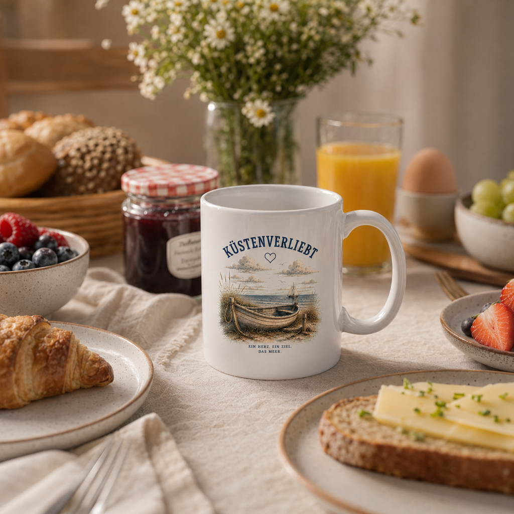 Küstenverliebt Tasse – Zuhause ist, wo das Meer ist | Maritime Kaffeetasse