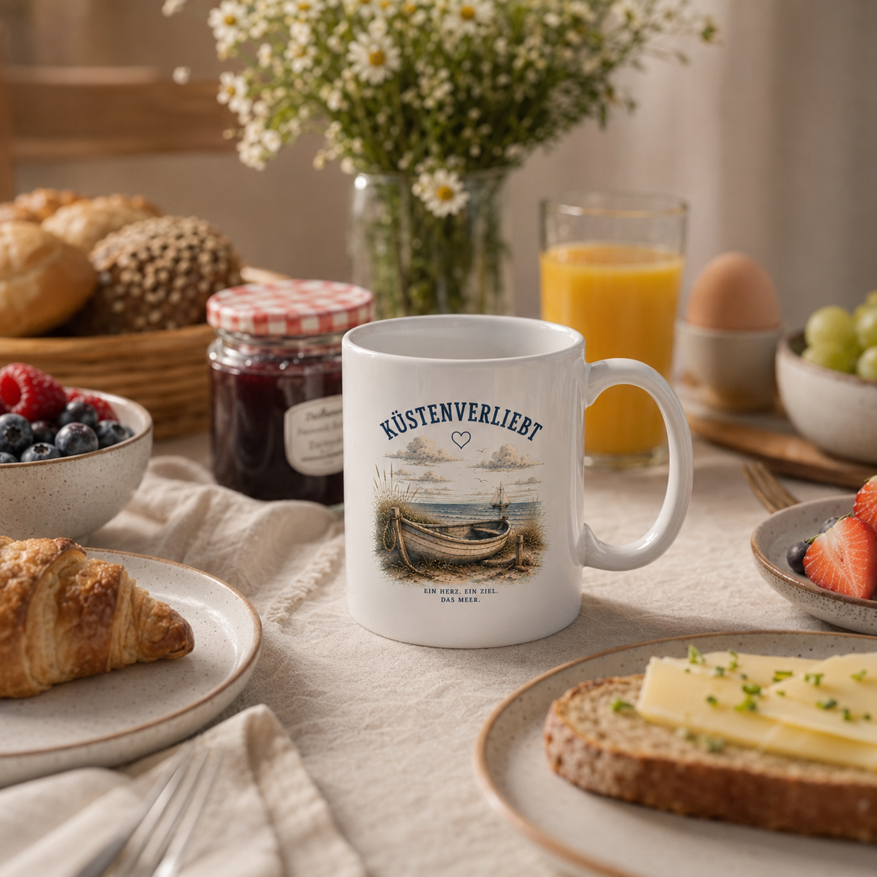 Küstenverliebt Tasse – Zuhause ist, wo das Meer ist | Maritime Kaffeetasse