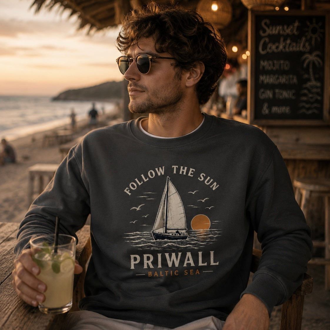 Follow the Sun - dunkle Kollektion - Organic Basic Unisex Sweatshirt