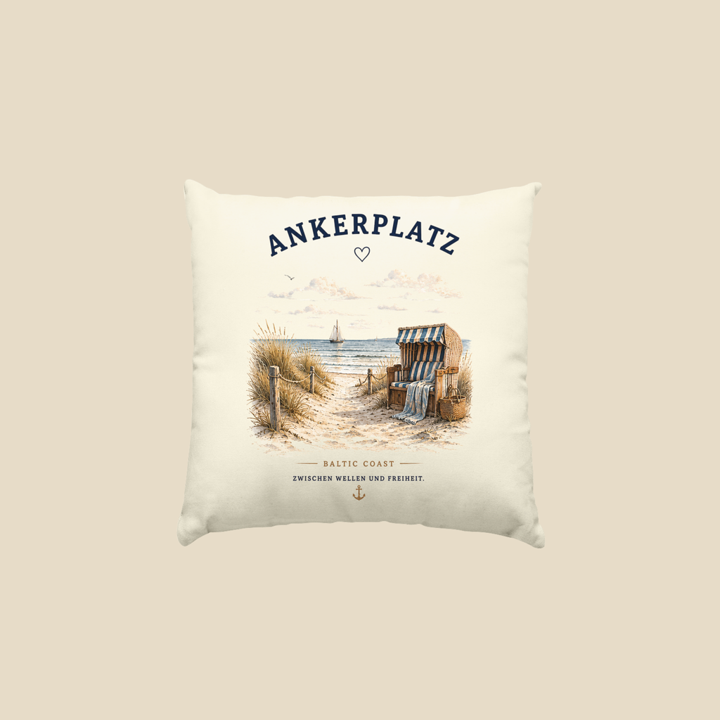 Ankerplatz Dekokissen – Küstengefühl – Kissen 40x40 cm