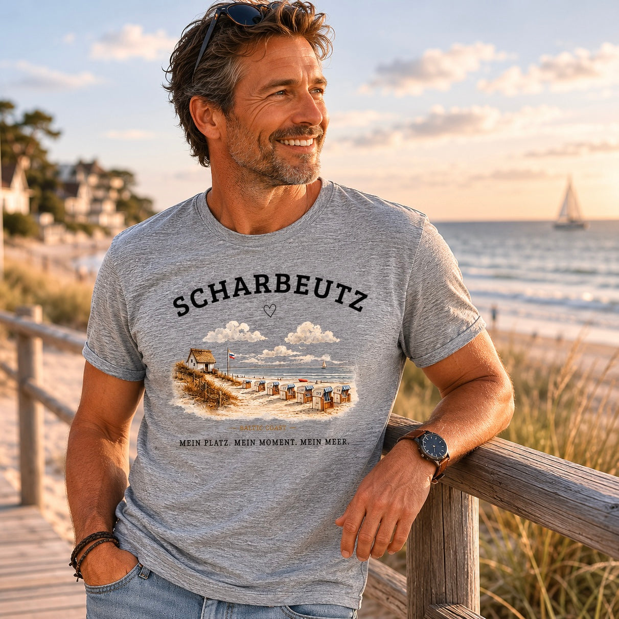 Scharbeutz Ostsee Shirt – Strandhaus am Meer – Bio T-Shirt Unisex