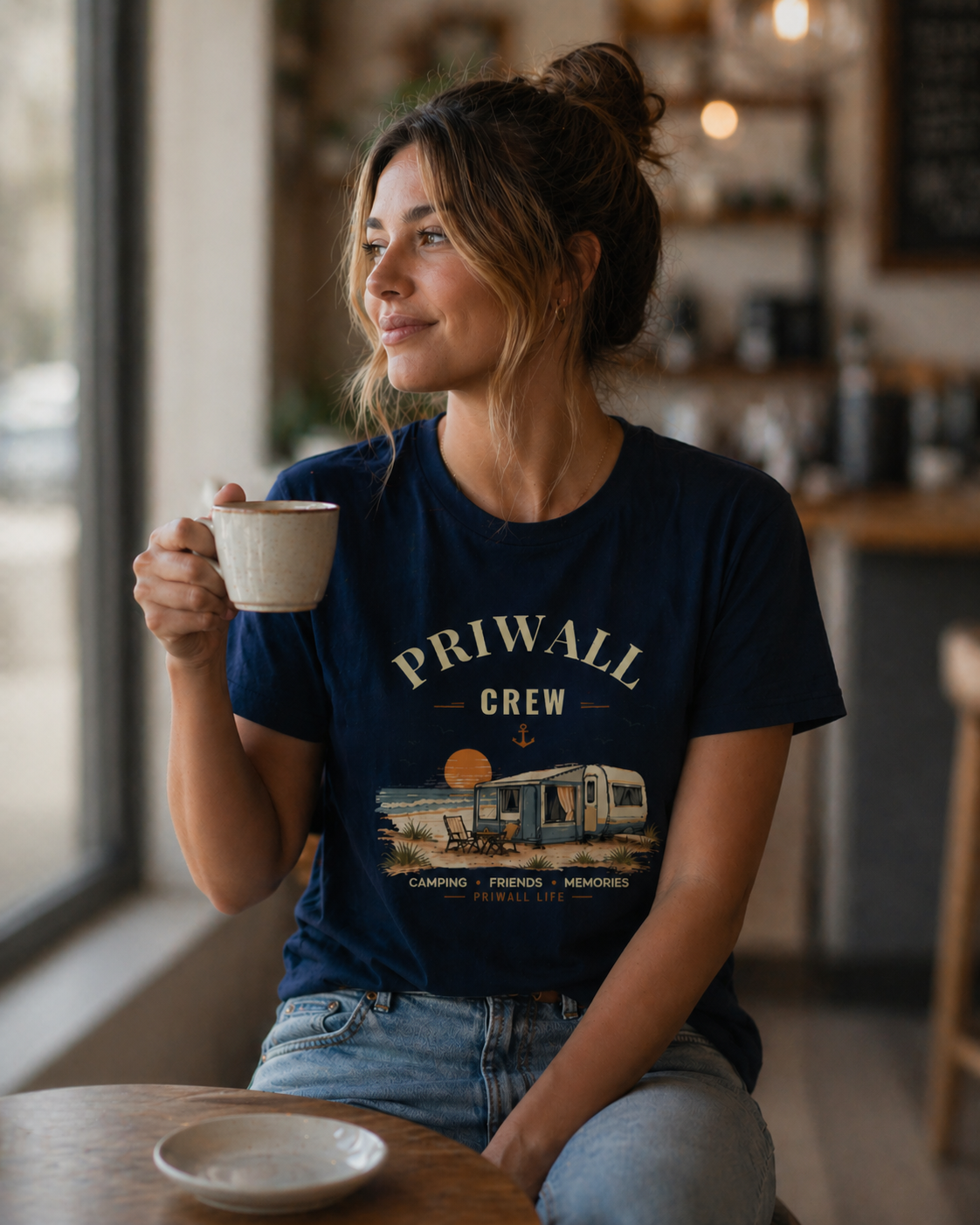 Priwall Crew Dark Edition T-Shirt – Ostsee Shirt – Organic Unisex Baumwolle