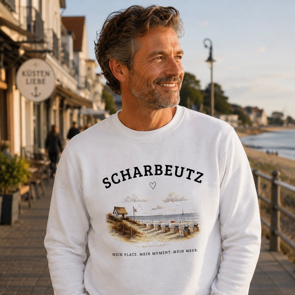 Scharbeutz Ostsee Sweatshirt – Strandhaus am Meer – Bio Sweatshirt Unisex