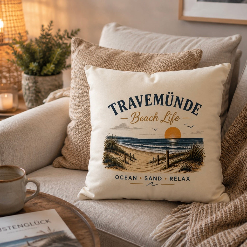 Travemünde Beach Life – Kissen 40x40 cm