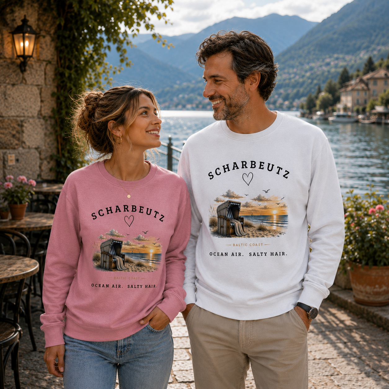 Scharbeutz Ostsee Sweatshirt – Strandkorb Sonnenuntergang
