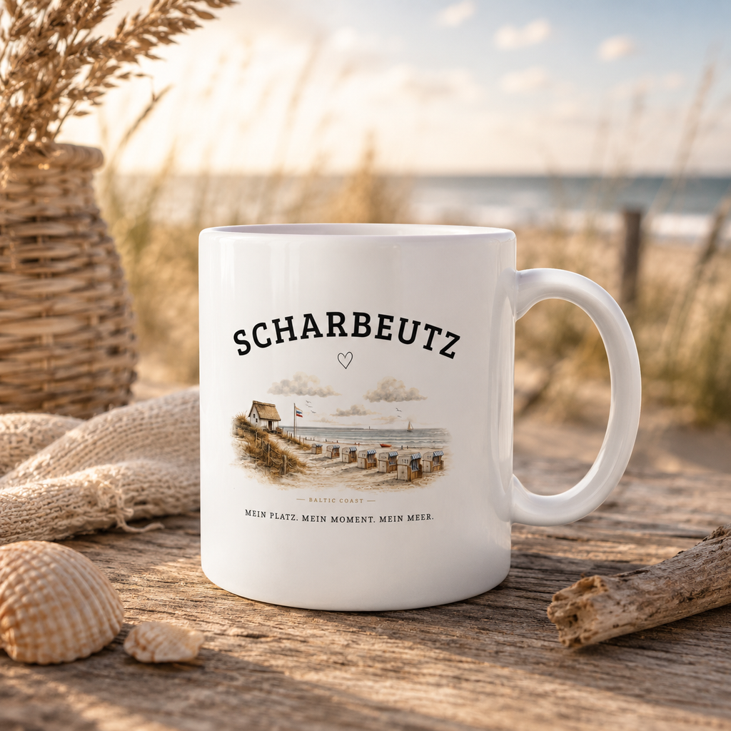 Scharbeutz Ostsee Tasse – Strandhaus am Meer – Kaffeebecher Keramik
