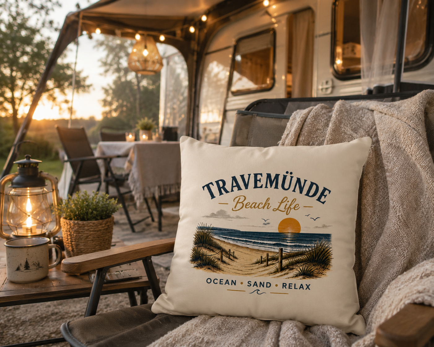 Travemünde Beach Life – Kissen 40x40 cm