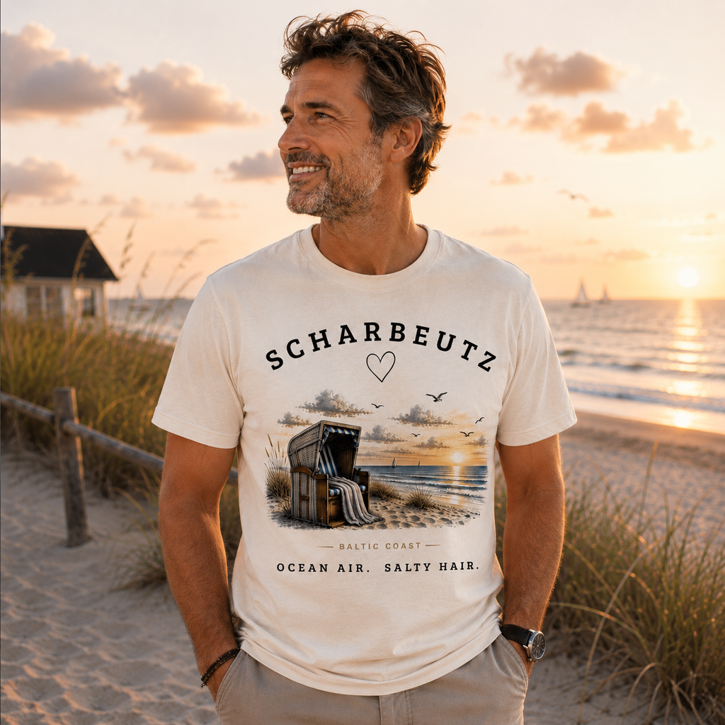 Scharbeutz Ostsee Shirt – Strandkorb Sonnenuntergang