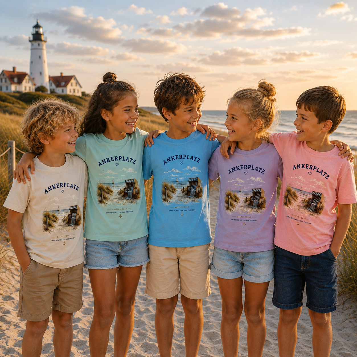 Ankerplatz Kinder T-Shirt – Küstengefühl – Kids Organic Shirt