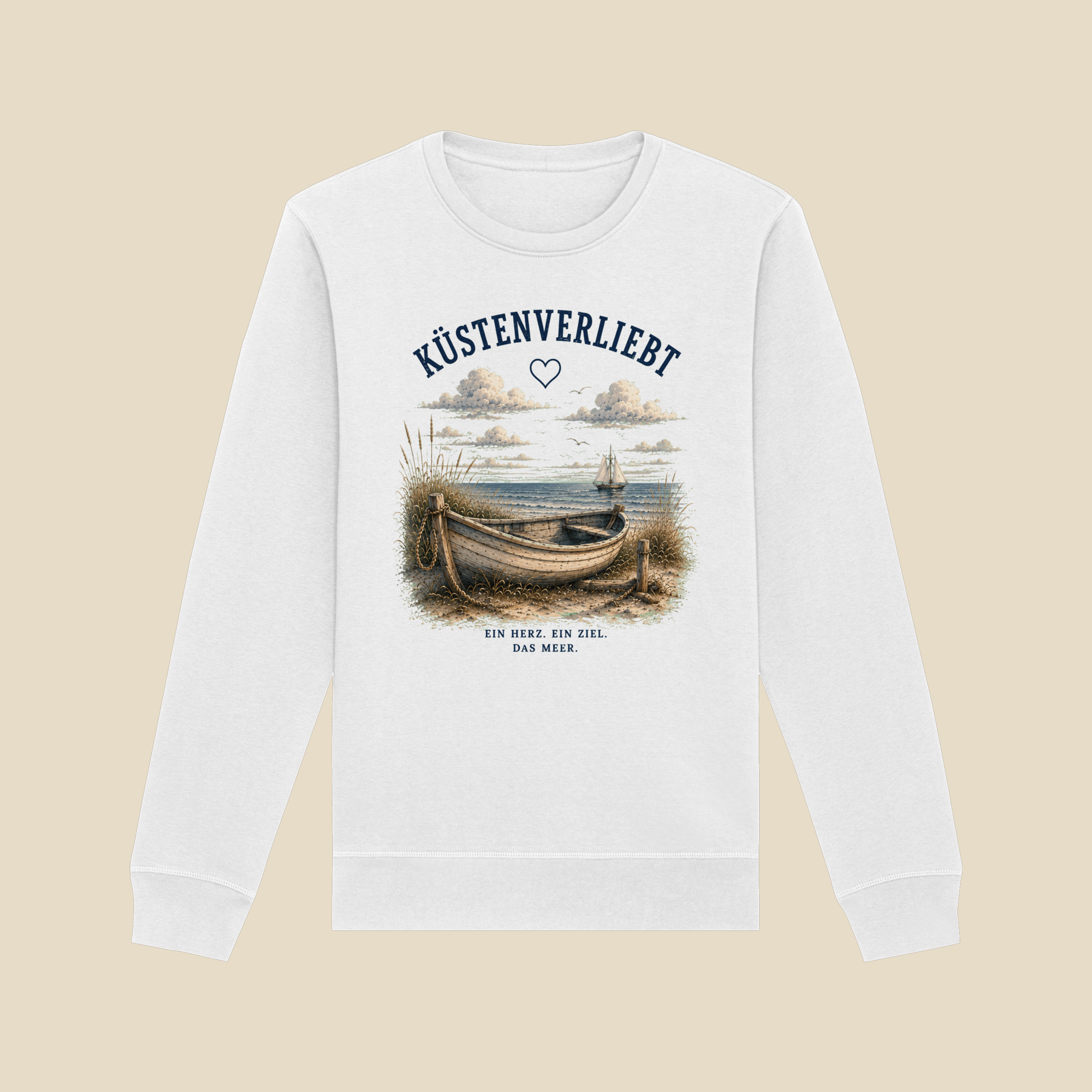 Küstenverliebt Sweatshirt – Zuhause ist, wo das Meer ist | Küstengefühl Unisex Sweatshirt