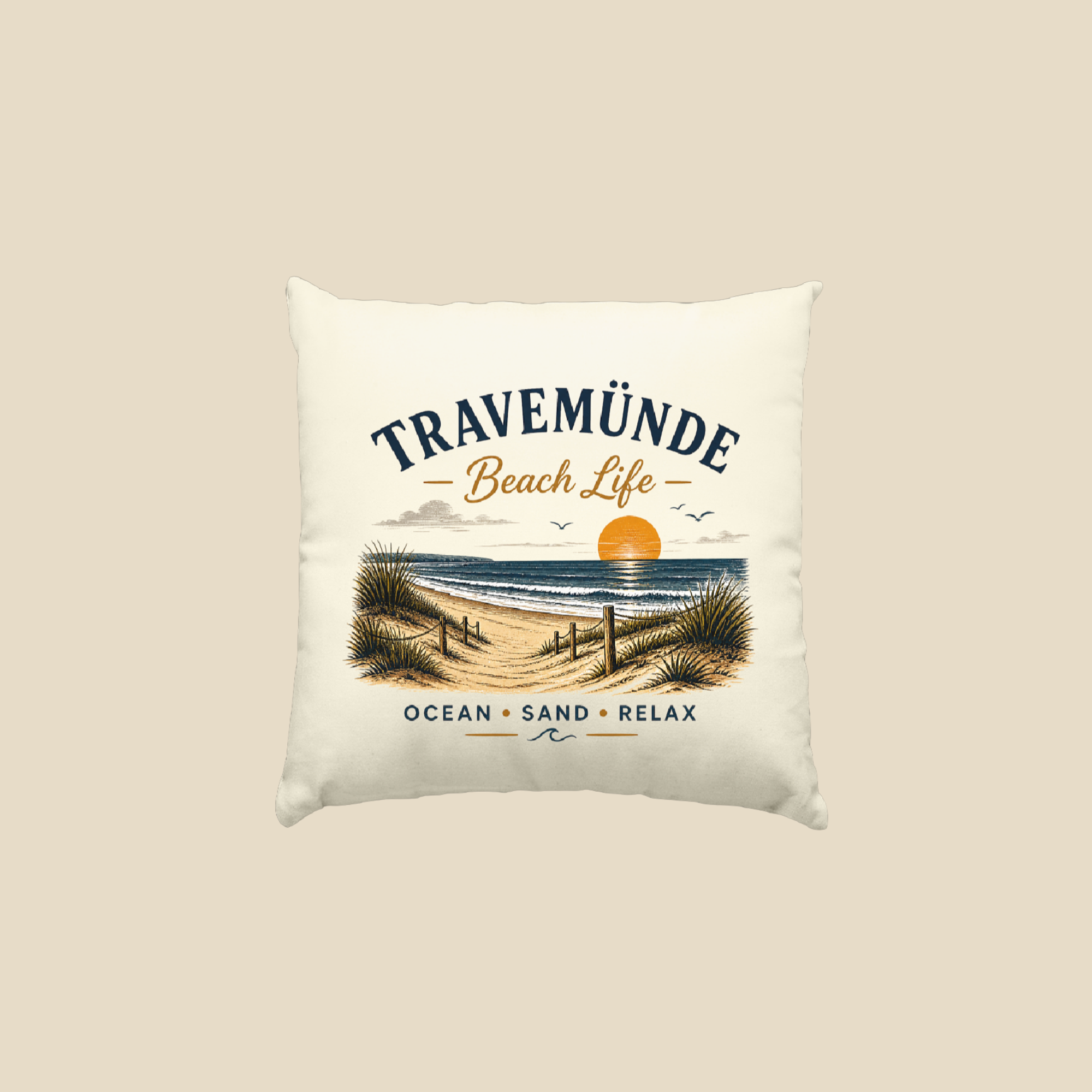 Travemünde Beach Life – Kissen 40x40 cm