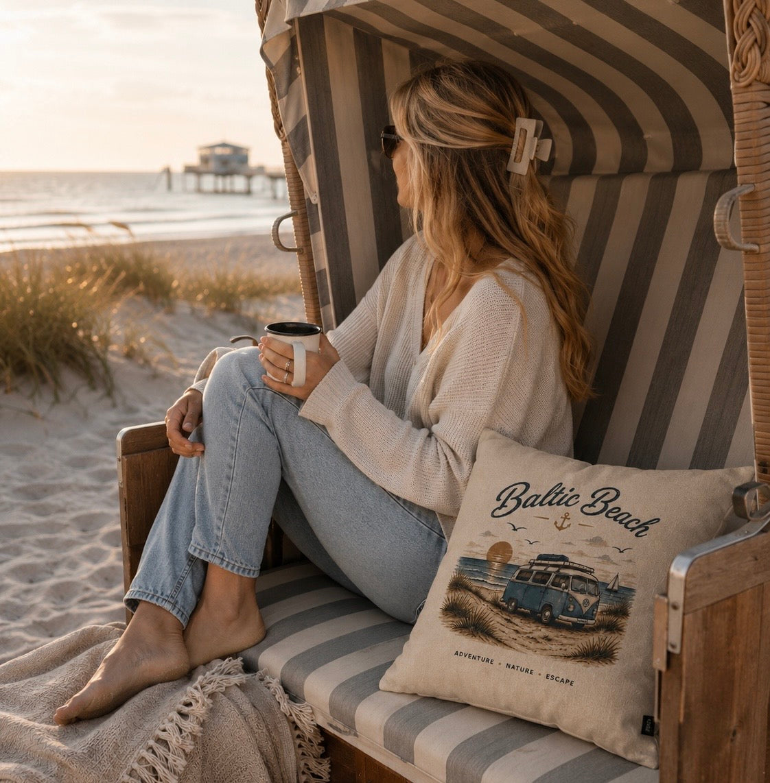 Baltic Beach Dekokissen – Maritime Ostsee Vibes 40x40
