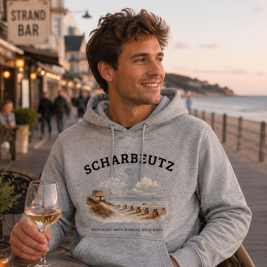 Scharbeutz Ostsee Hoodie – Strandhaus am Meer – Bio Hoodie Unisex