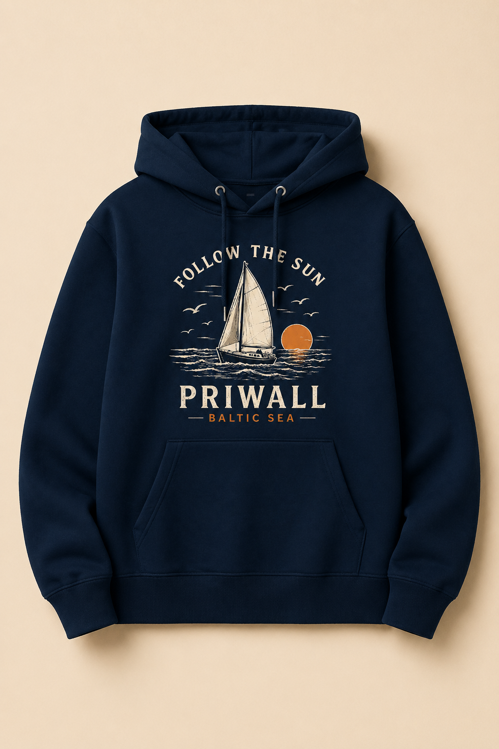 Follow the Sun Hoodie – Priwall Ostsee – Organic Unisex (Dark Collection)