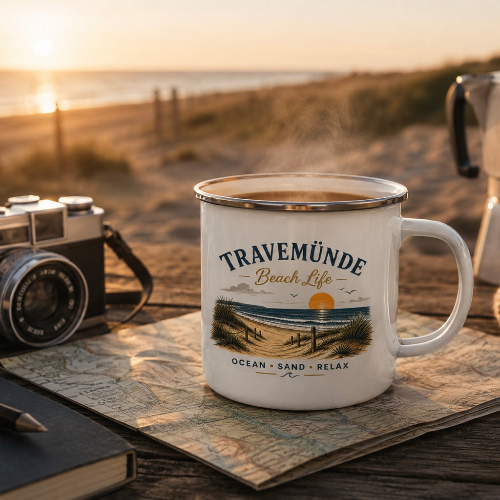 Travemünde Beach Life – Emaille Tasse